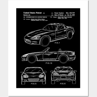 Honda S2000 Patent White Posters and Art